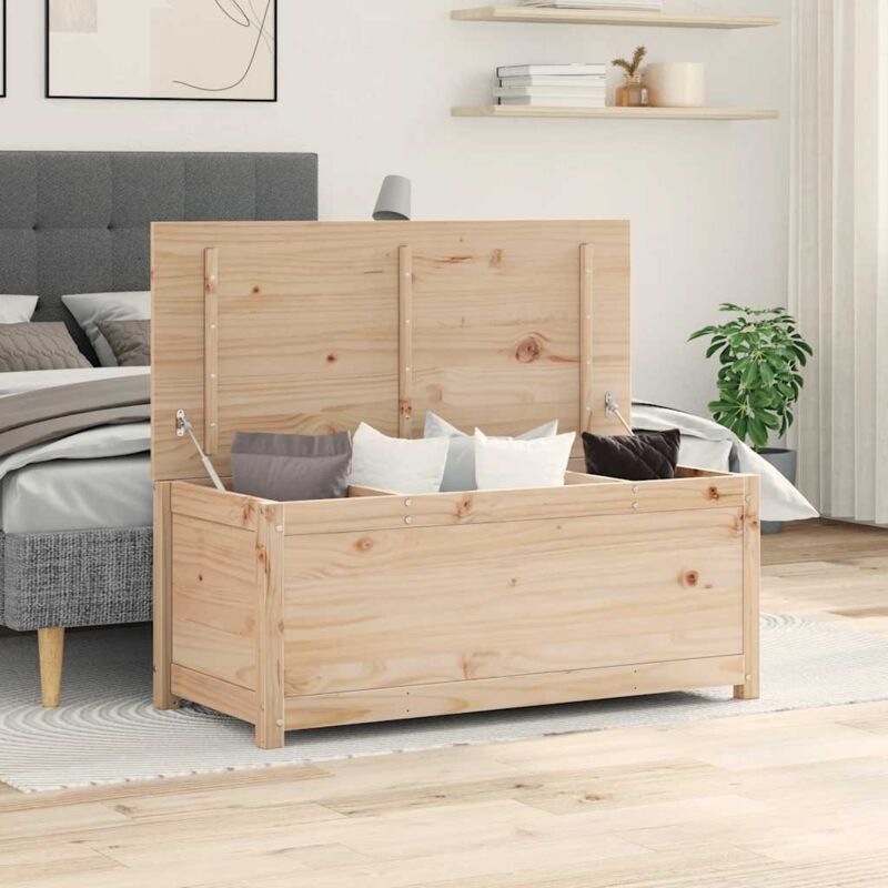 foto del prodotto contenitore portaoggetti 110x50x45,5 cm legno massello pino vidaxl