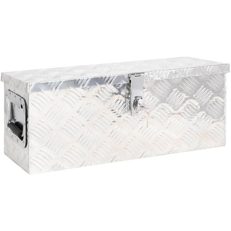 foto del prodotto contenitore portaoggetti argento 60x23,5x23 cm in alluminio vidaxl