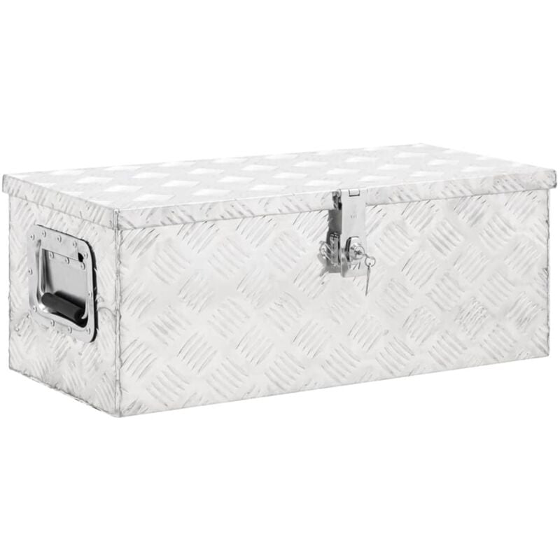 foto del prodotto contenitore portaoggetti argento 70x31x27 cm in alluminio vidaxl