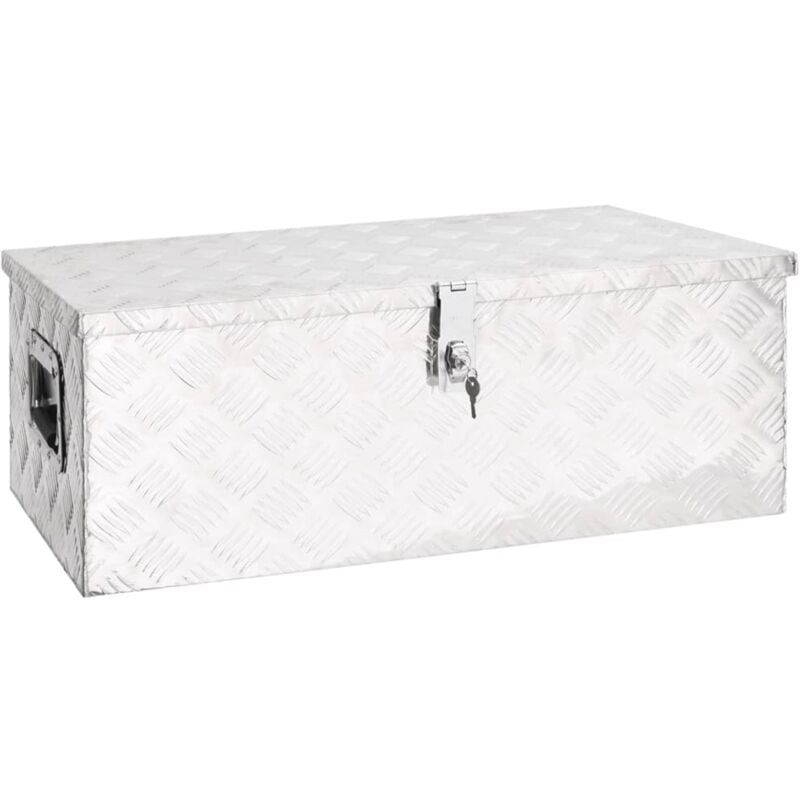 foto del prodotto contenitore portaoggetti argento 80x39x30 cm in alluminio vidaxl
