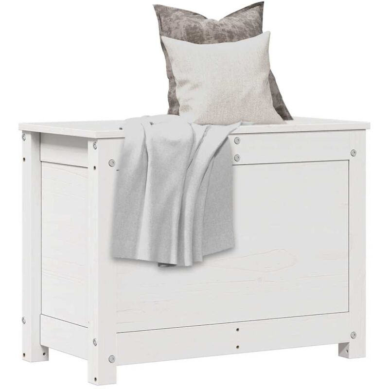 foto del prodotto contenitore portaoggetti bianco 60x32x45,5cm massello di pino vidaxl