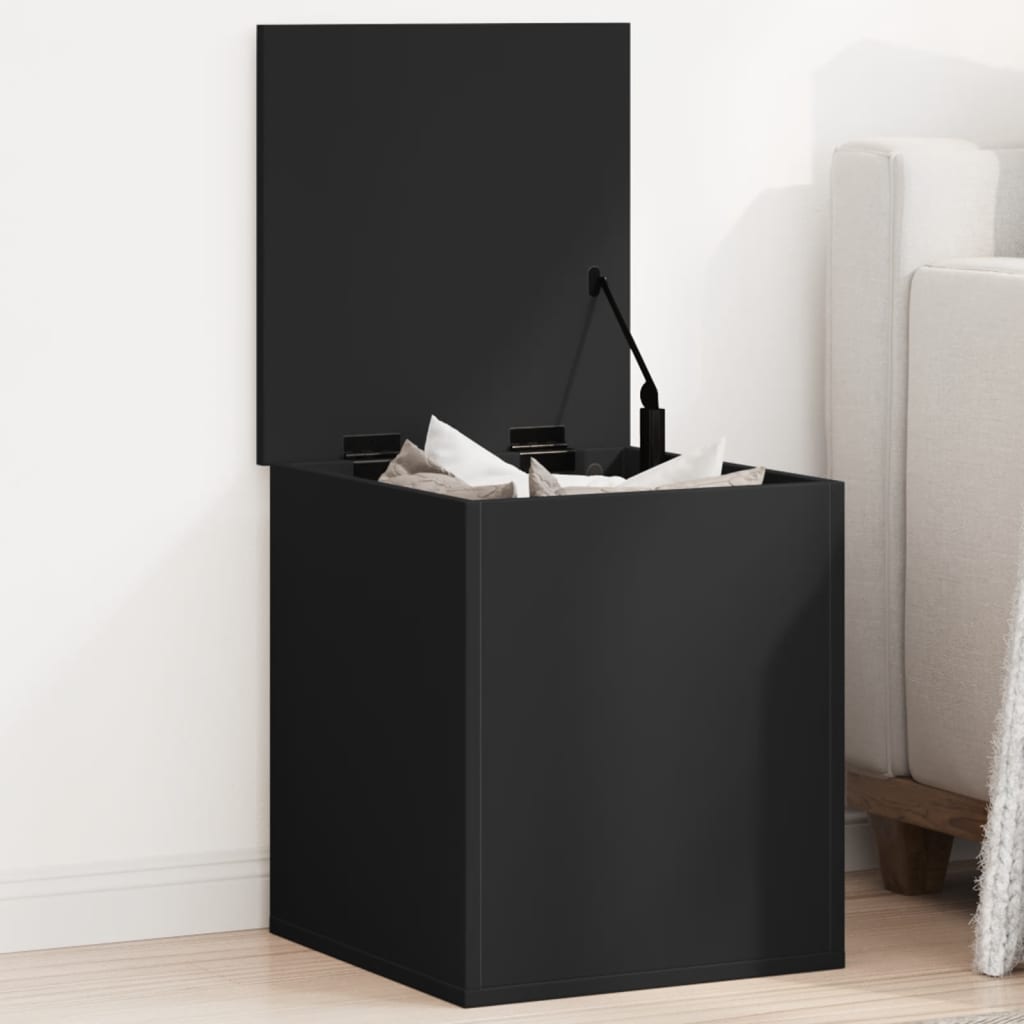 foto del prodotto contenitore portaoggetti nero 40x42x46 cm legno multistrato