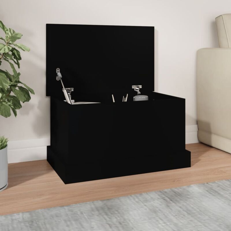 foto del prodotto contenitore portaoggetti nero 50x30x28 cm legno multistrato vidaxl