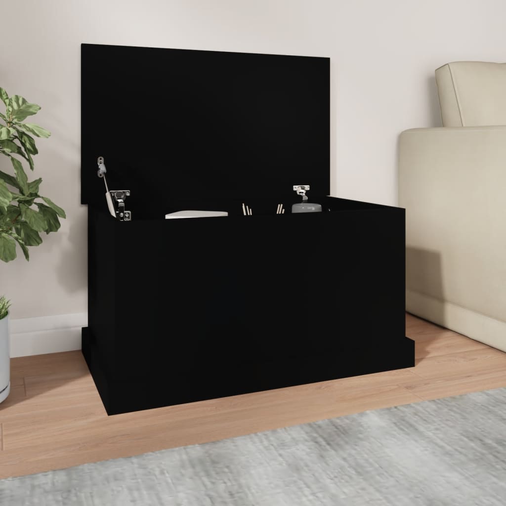 foto del prodotto contenitore portaoggetti nero 70x40x38 cm legno multistrato