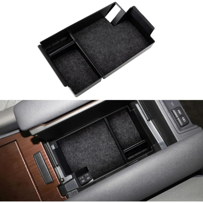 foto del prodotto contenitore portaoggetti per console centrale auto per sienna 2021 2022 2023, accessori in materiale floccato, organizer per auto, contenitore