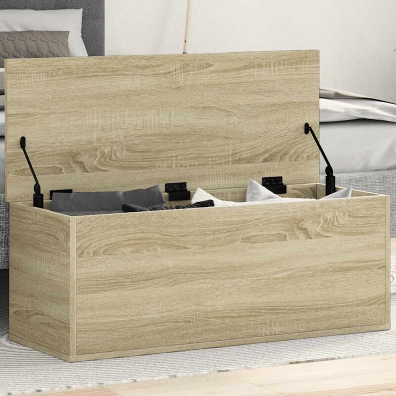 foto del prodotto contenitore portaoggetti rovere sonoma 90x35x35cm in truciolato vidaxl