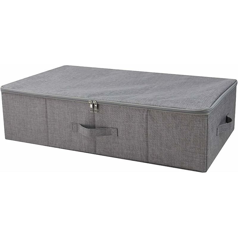 foto del prodotto contenitore portaoggetti sotto il letto con copertura piatta scorrevole, scarpe, vestiti, piumini, scatola portaoggetti per cuscini, grigio scuro,