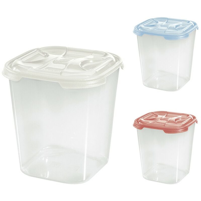 foto del prodotto contenitore quadro alto in plastica 'frigo box' lt1 cm 11,7x11,7xh.14 acqua trasp.