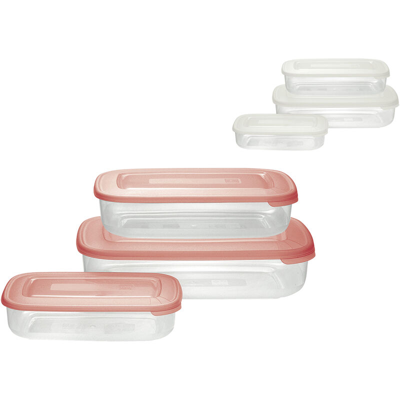 foto del prodotto contenitore rettangolare in plastica set frigo bo acqua trasparente