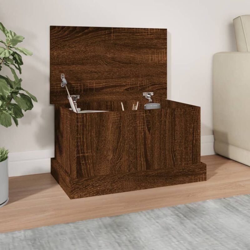 foto del prodotto contenitore rovere marrone 50x30x28 cm legno multistrato vidaxl