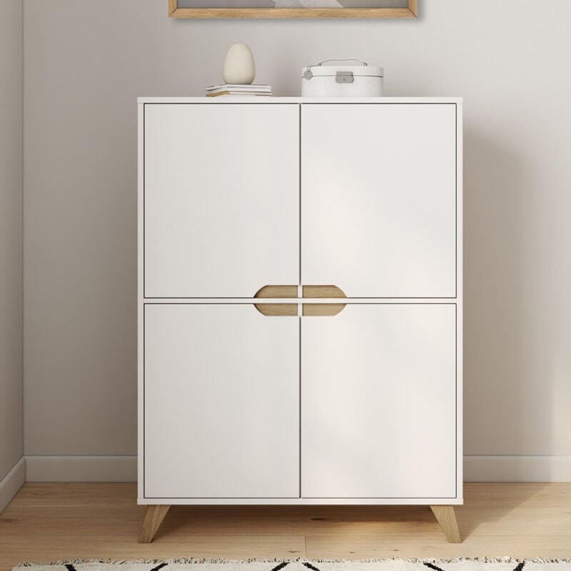 foto del prodotto contenitore scandinavo bianco a 4 ante tromso