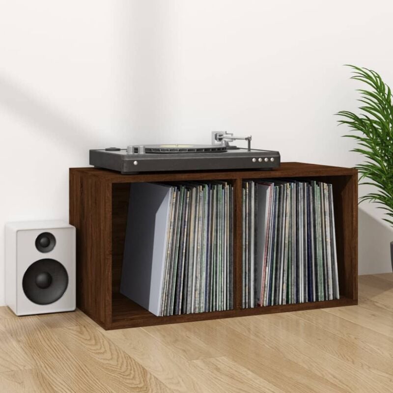 foto del prodotto contenitore vinili rovere marrone 71x34x36 cm legno multistrato vidaxl