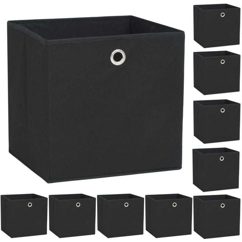 foto del prodotto contenitori 10 pz in tessuto non tessuto 32x32x32 cm nero vidaxl