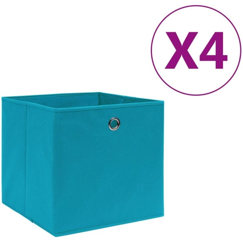 foto del prodotto contenitori 4 pz in tessuto non tessuto 28x28x28 cm azzurro - vidaxl