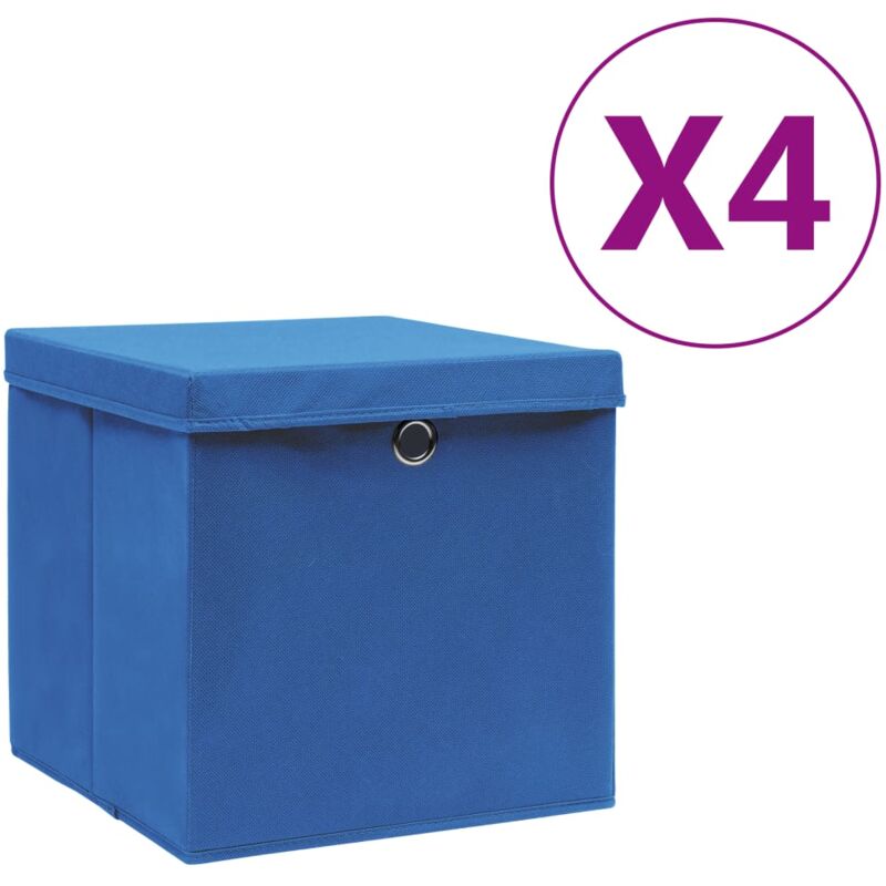 foto del prodotto contenitori con coperchi 4 pz 28x28x28 cm blu vidaxl