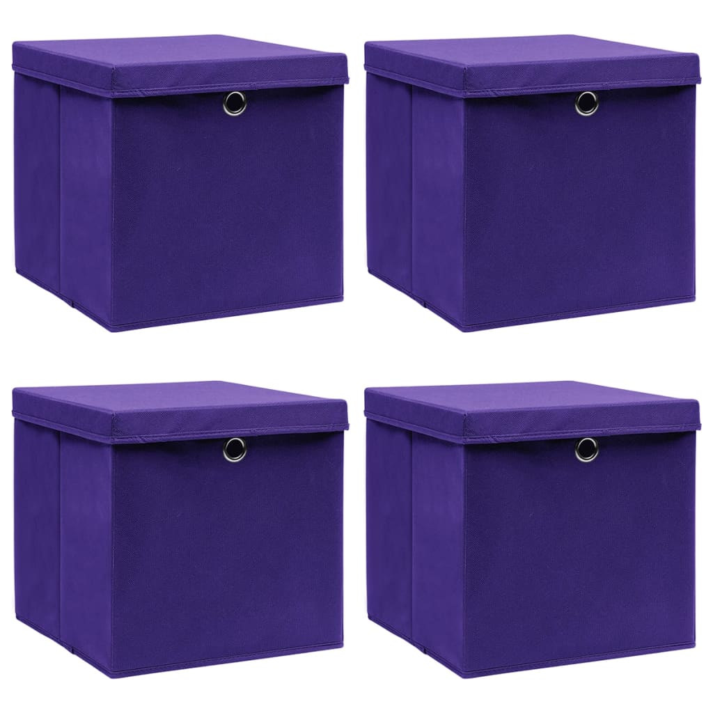 foto del prodotto contenitori con coperchi 4 pz 28x28x28 cm violacod mxl 117707