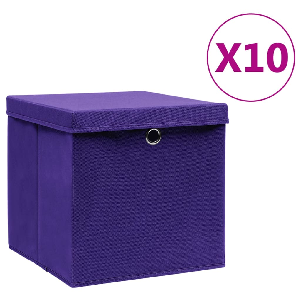 foto del prodotto contenitori con coperchio 10 pz 28x28x28 cm viola cod mxl 41904