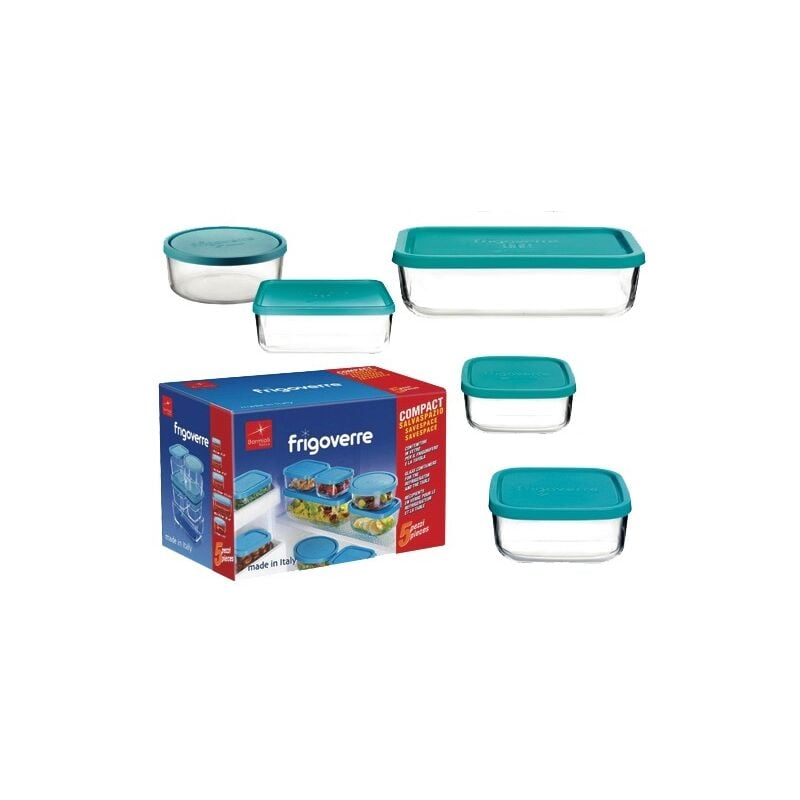 foto del prodotto contenitori coppe in vetro frigoverre bormioli compact set 5pz