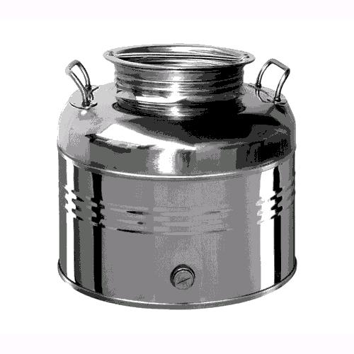 foto del prodotto contenitori fusto in acciaio inox olivari per olio con manici tappo a vite 15 lt
