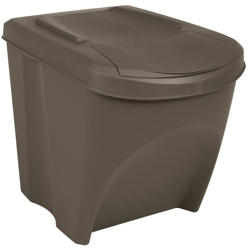 foto del prodotto contenitori impilabili per rifiuti 3pz grigio 75l polipropilene vidaxl