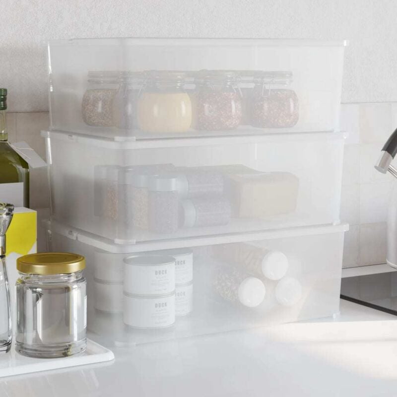 foto del prodotto contenitori in plastica 3 pz 10 l impilabili vidaxl
