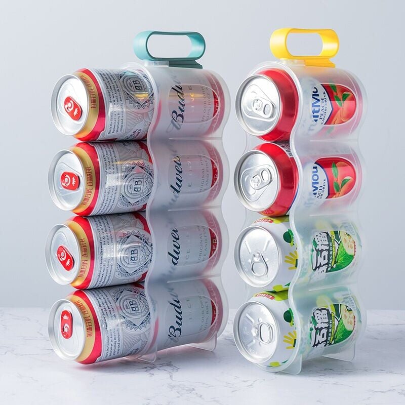 foto del prodotto contenitori per l organizzazione del frigorifero, contenitori per l organizzazione del distributore di lattine, scatola di stoccaggio per lattine di