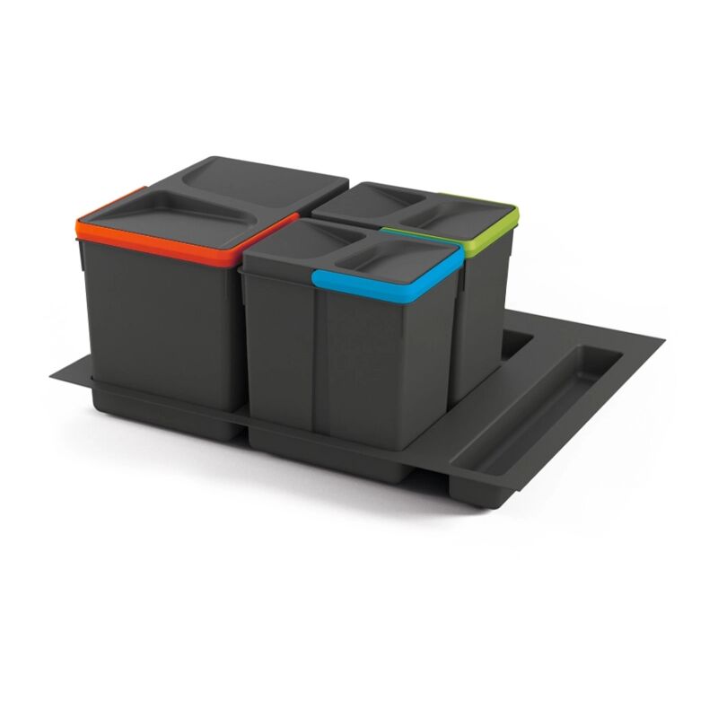 foto del prodotto contenitori per raccolta differenziata emuca recycle per modulo 60 cm, 12lt 6lt 6lt