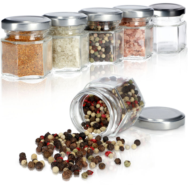 foto del prodotto contenitori spezie vasetti 30ml vasetti vetro per miele spezie 6pz