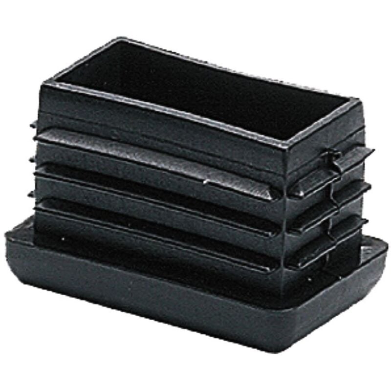 foto del prodotto contera rettangolare con alette 'cnt04' in polietilene nero 3x2,15x1,5cm 25 unità micel