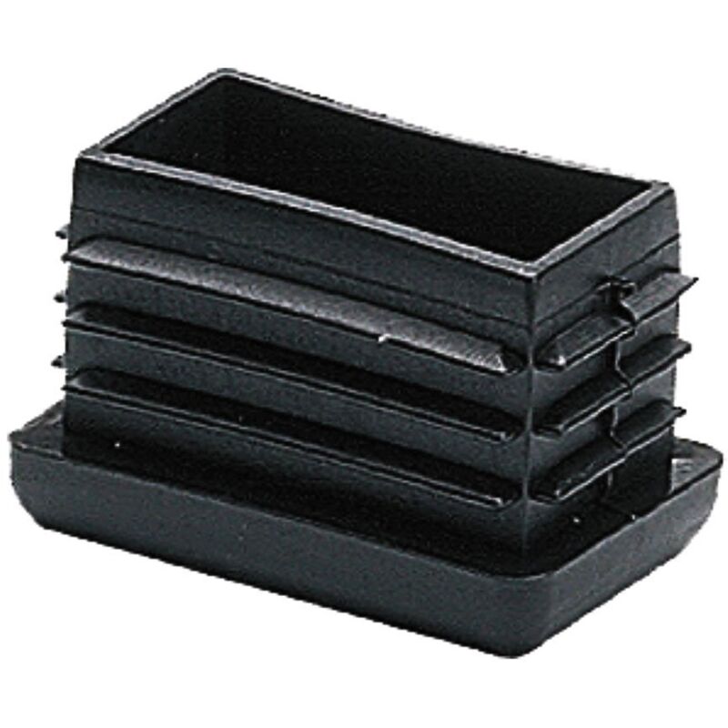 foto del prodotto contera rettangolare con alette cnt04 in polietilene nero 4x2,2x2,5cm 25 unità micel