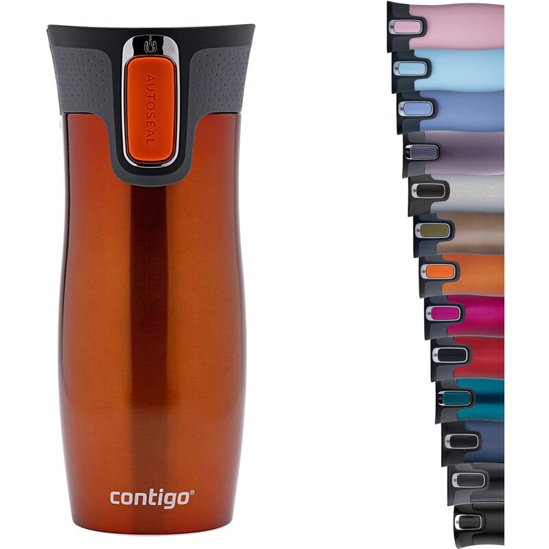 foto del prodotto contigo tazza termica west loop autoseal, tazza caff da viaggio in acciaio inossidabile, contenitore termico a tenuta stagna, con coperchio privo