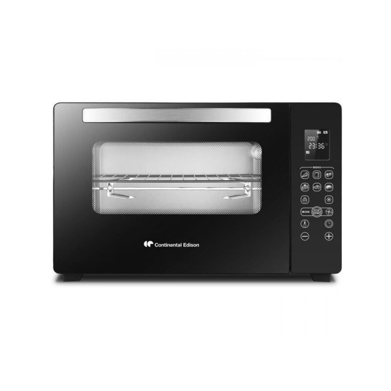 foto del prodotto continental edison cemf45dig miniforno elettrico 45l nero 2000w girarrosto, convezione naturale