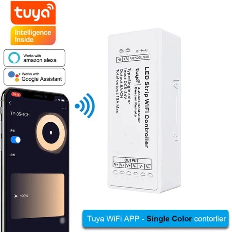 foto del prodotto controller 4 zone per strip led smart wifi colore singolo tuya