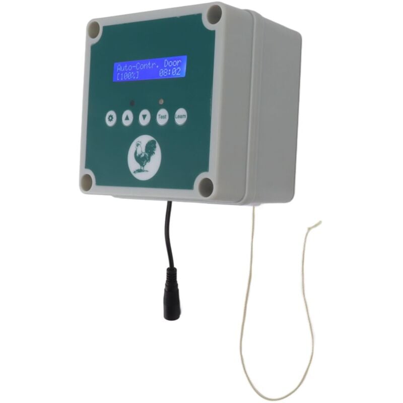 foto del prodotto controller automatico per porta del pollaio ip44 apri gabbia telecomando kit motore attuatore per pollaio con timer sensore di luce spina ue da 100 a