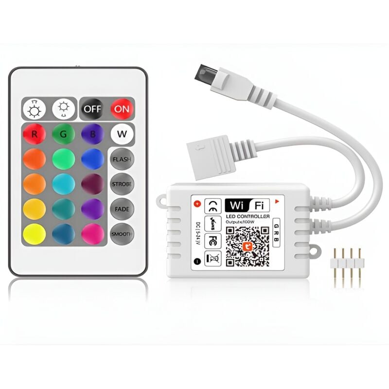 foto del prodotto controller led rgb tuya wifi 2.4g 24 tasti hlp-ys-tuya-ir24