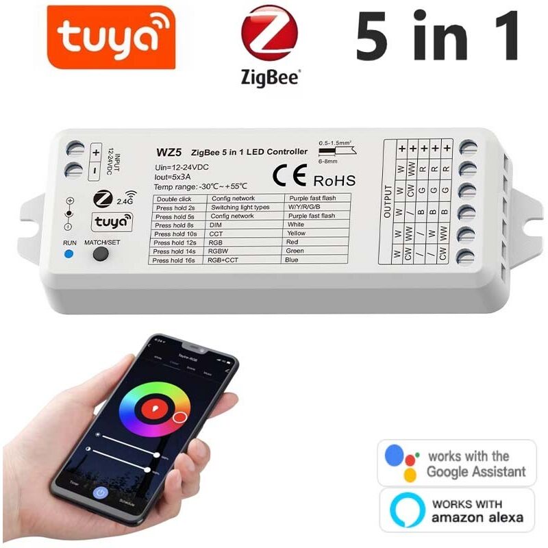 foto del prodotto controller led universale 5in1 smart zigbee ed rf tuya