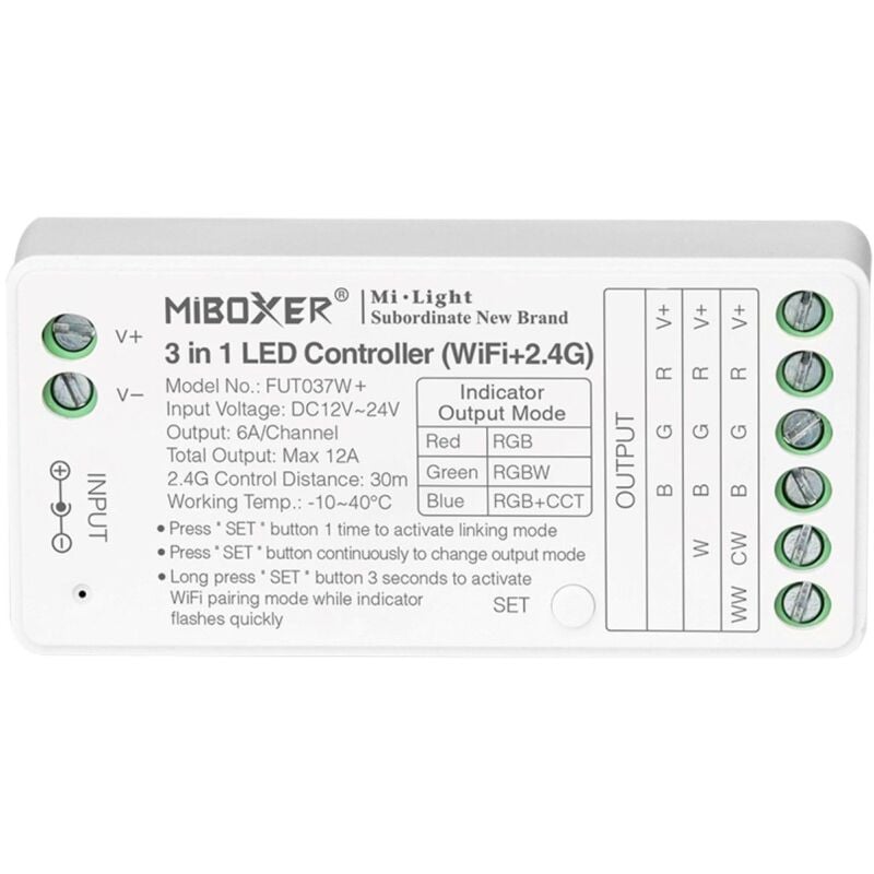 foto del prodotto controller per strisce led 3 in 1- rgb- rgbw - rgb cct - 12 24v