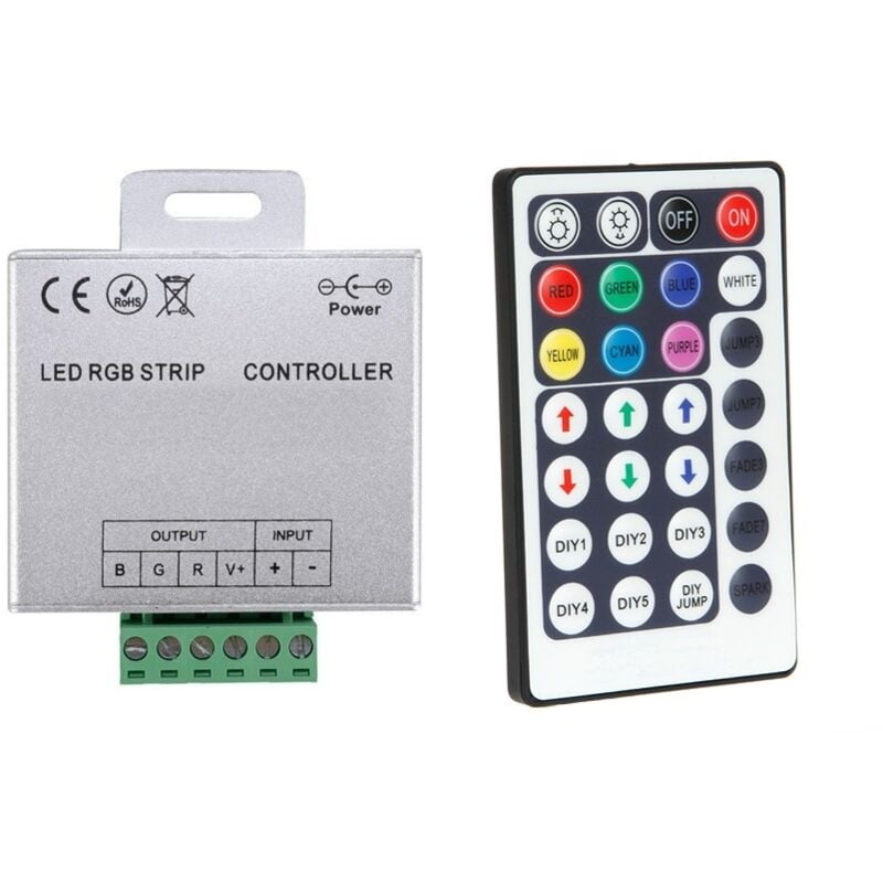 foto del prodotto controller regolatore striscia led rgb 12 24v dc con telecomando rf
