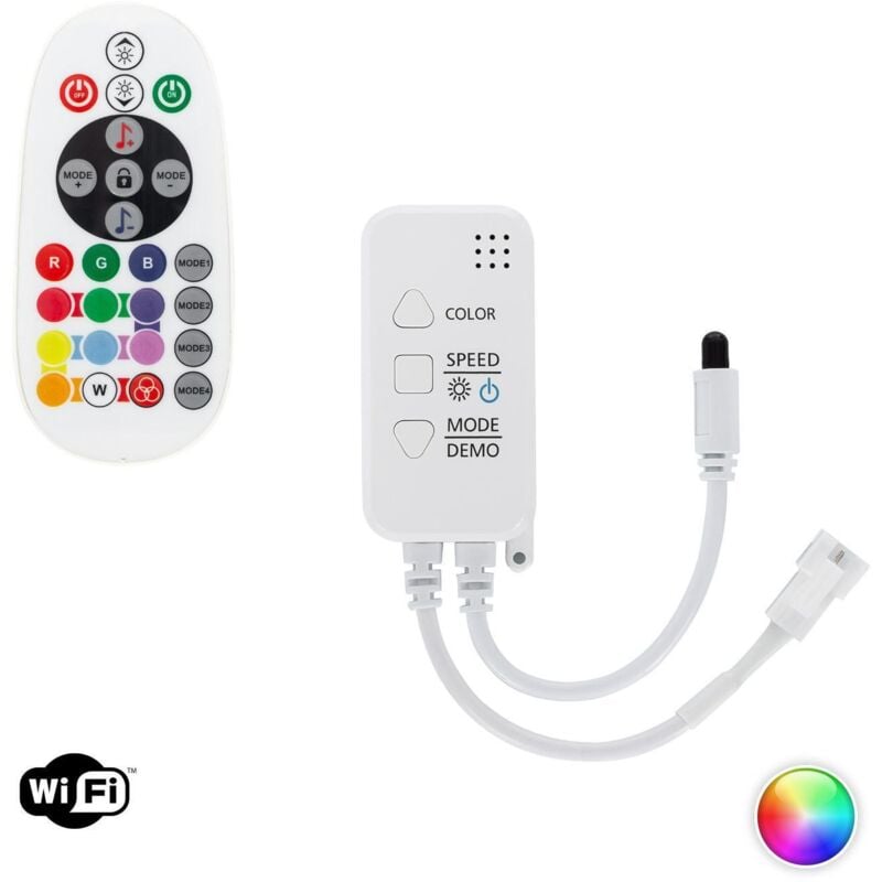 foto del prodotto controller regolatore wi-fi striscia led rgbic digitale spi 12-24v dc con telecomando ir rgb