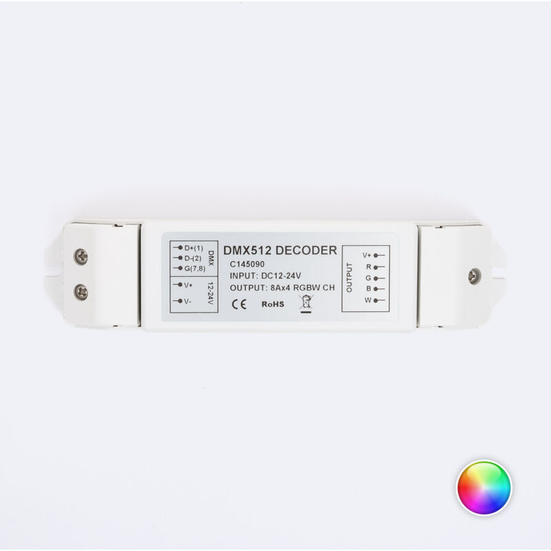 foto del prodotto controller rgbw dmx512 decoder 4 canali rgbw