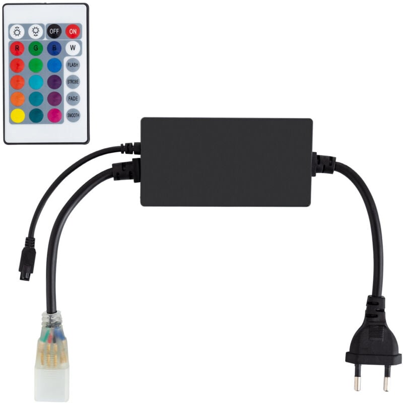 foto del prodotto controller striscia led rgb 220v ultrapower con telecomando ir 24 pulsanti