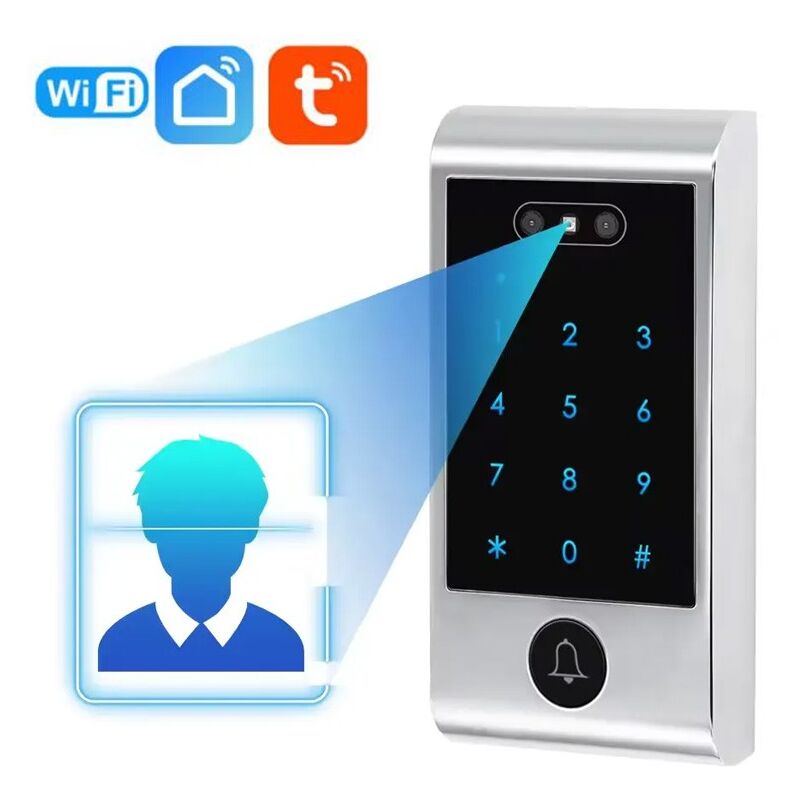 foto del prodotto controllo accessi con riconoscimento facciale smart wifi per esterni tastiera campanello tuya