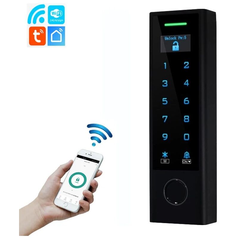 foto del prodotto controllo accessi smart wifi con display oled impermeabile impronta digitale tuya