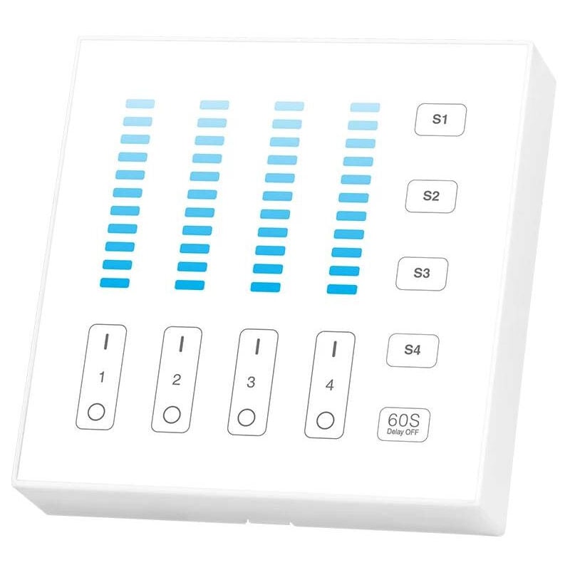 foto del prodotto controllo remoto parete tattile led radiofrequenza dimmerabile 4 zone blanche