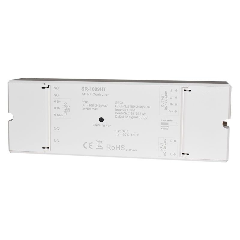 foto del prodotto controllore rgb 230v 3 canali 1,6a canale ricevitore rf dmx
