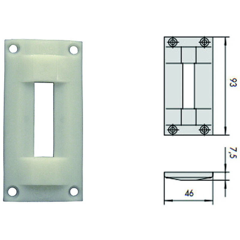 foto del prodotto contropiastra in nylon 06062 mm.46x93 spessore mm.7,5 06062 