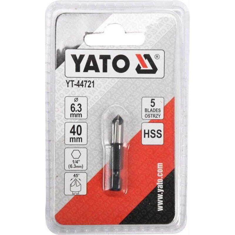 foto del prodotto controspalle per metallo 6.3mm esagonale yt 44721 yato