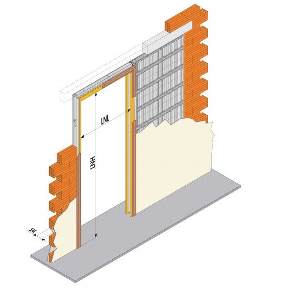 foto del prodotto controtelaio per porta scorrevole 80x210cm intonaco space dierre