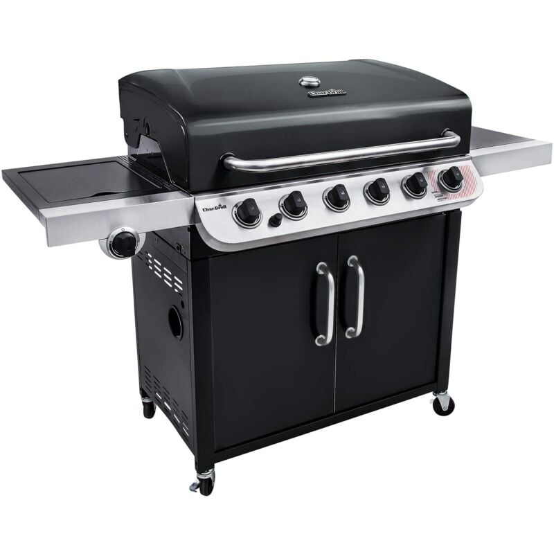 foto del prodotto convective series 640 b xl barbecue a gas a 6 bruciatori e bruciatore laterale, finitura nera. char broil