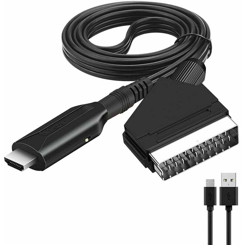 foto del prodotto convertitore da scart a hdmi - adattatore audio video - supporta hdmi 720 1080p - per adattatore di alimentazione hdtv dvd decoder ps3 pal ntsc
